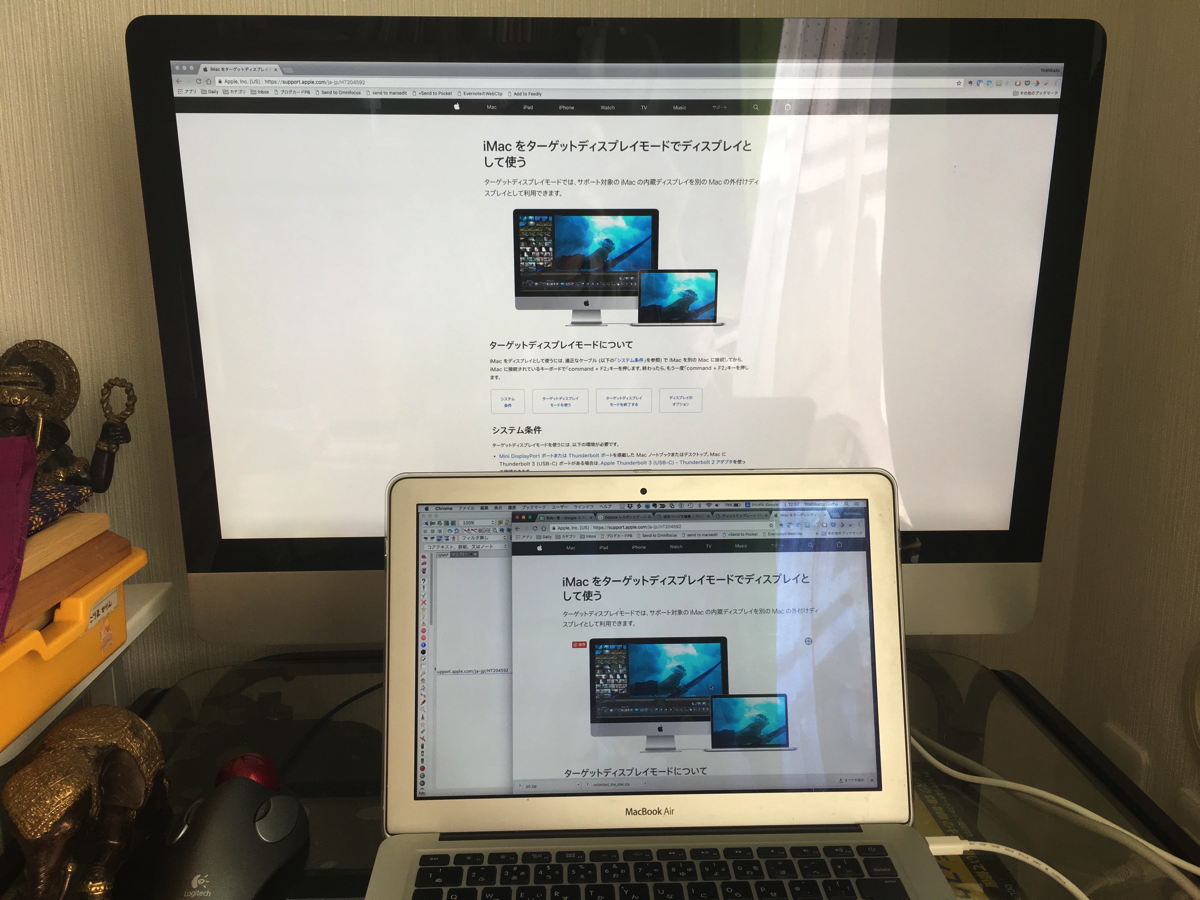 Imacのターゲットディスプレイモードが便利だ デュアルディスプレイにしよう 遊々空間